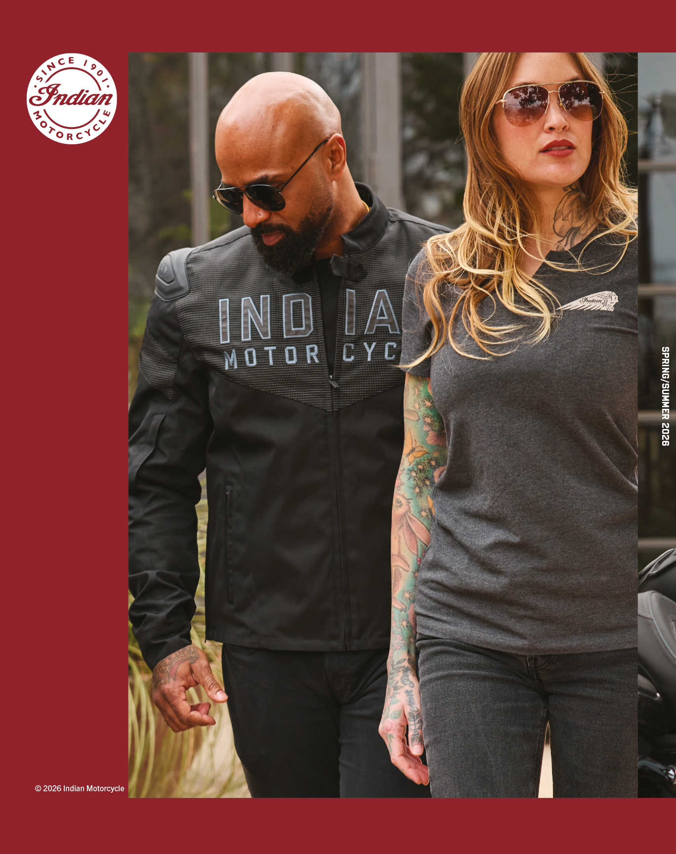 A man and woman wearing black clothing and sunglasses. AI generated content